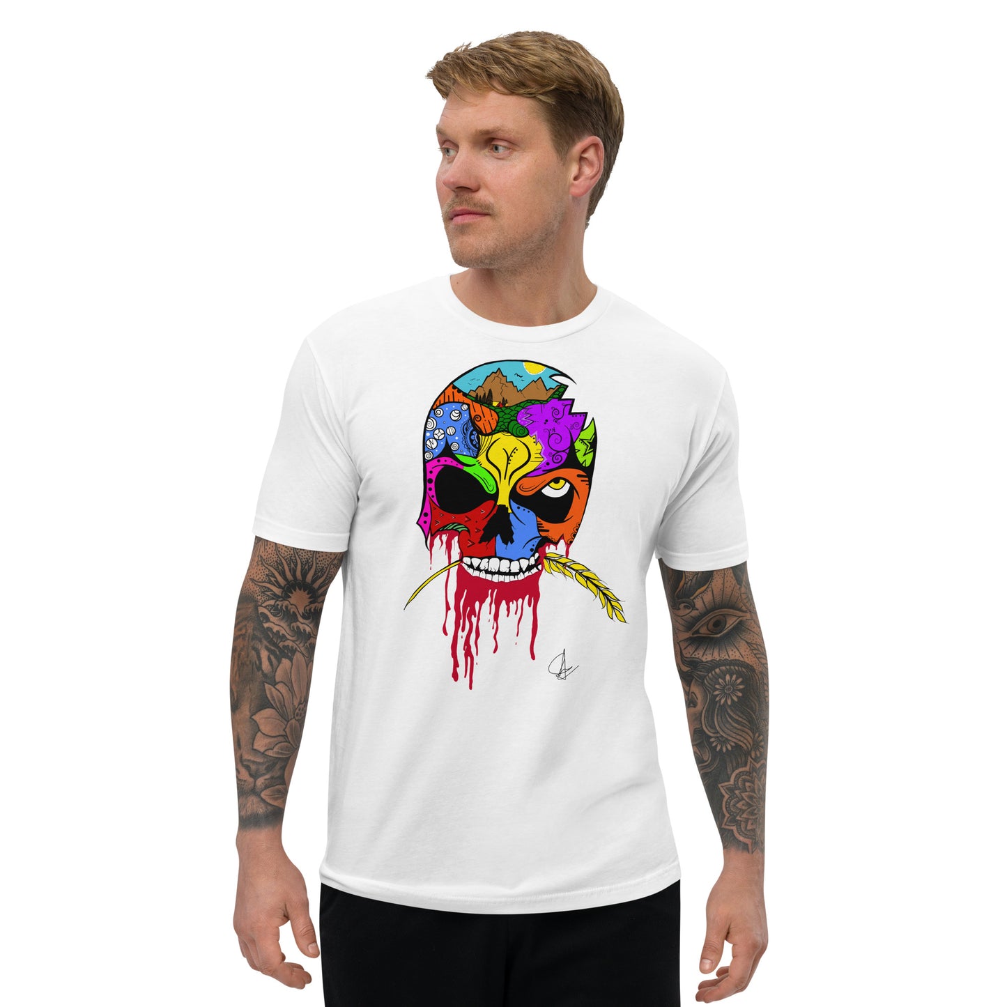 Wheat Skull - Short Sleeve T-shirt