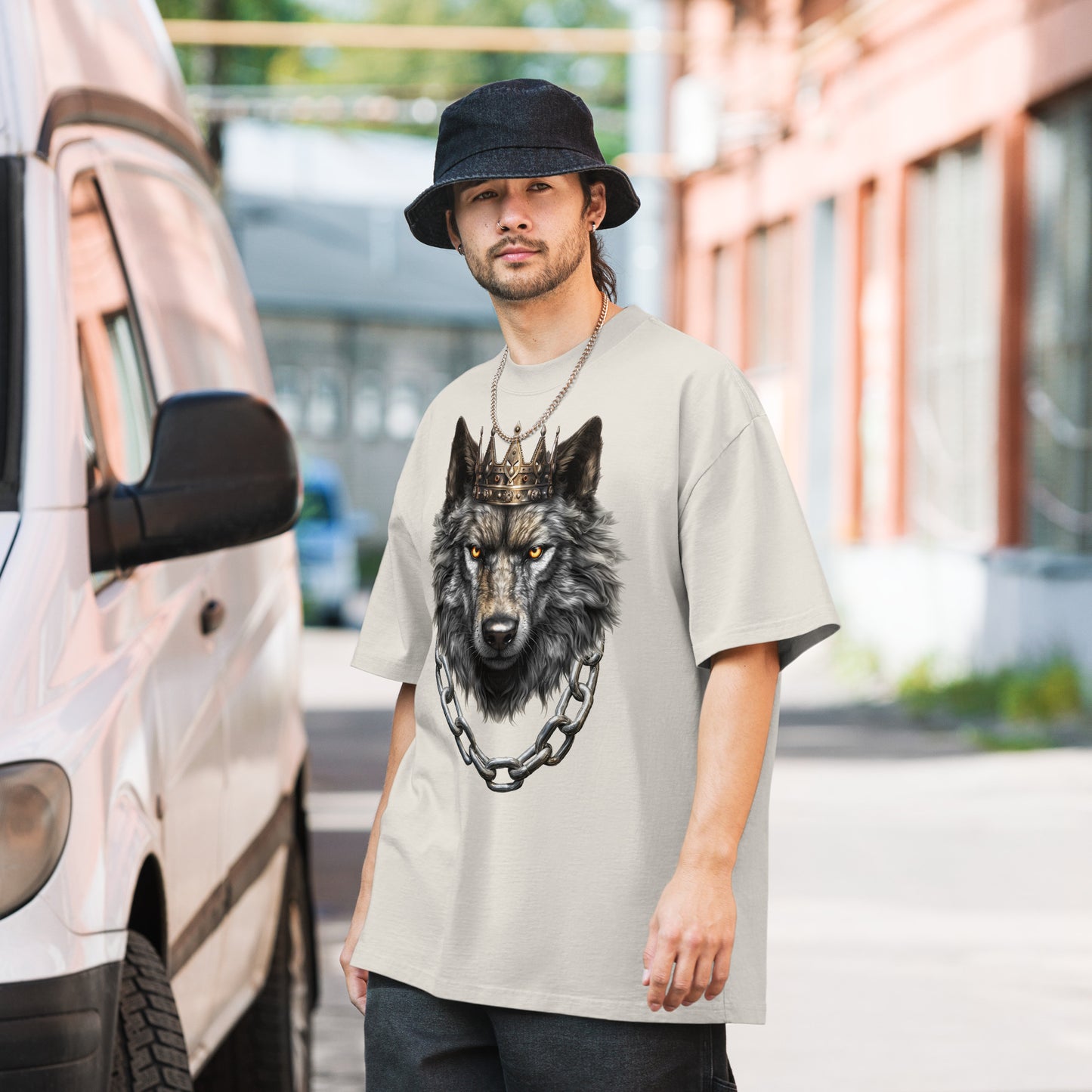 King Wolf - Oversized faded t-shirt