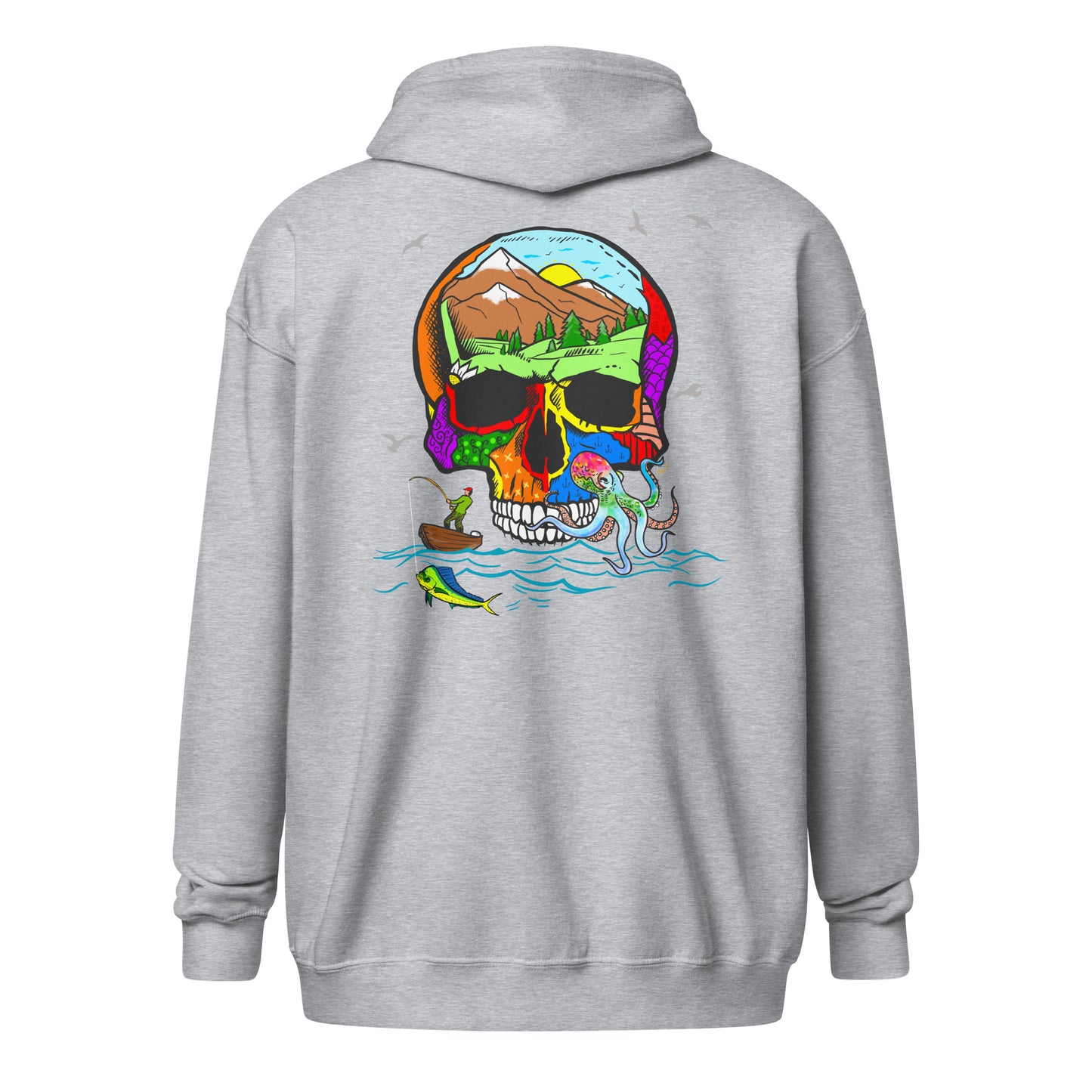Fishing Skull - Unisex ZIP Hoodie