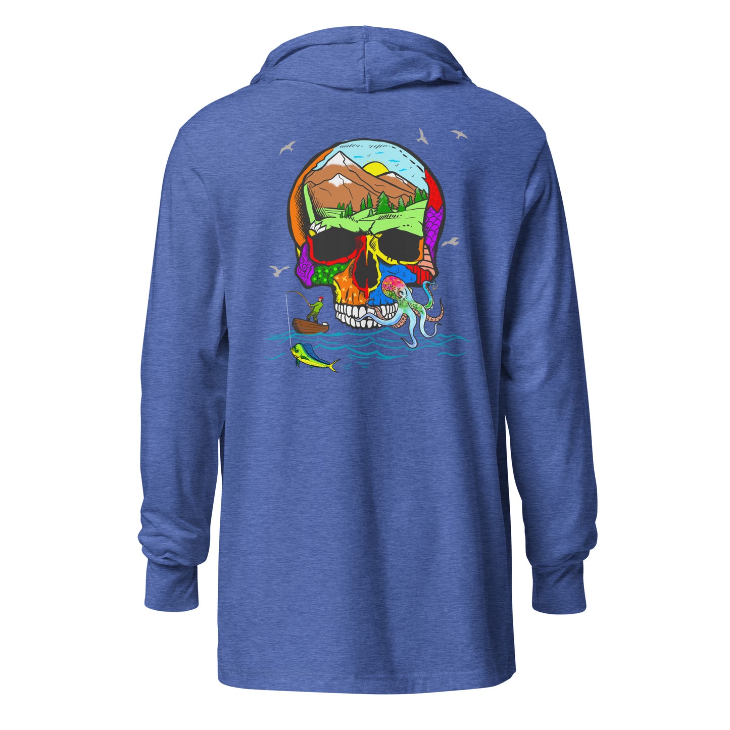 Fishing Skull - Hooded Long-sleeve tee