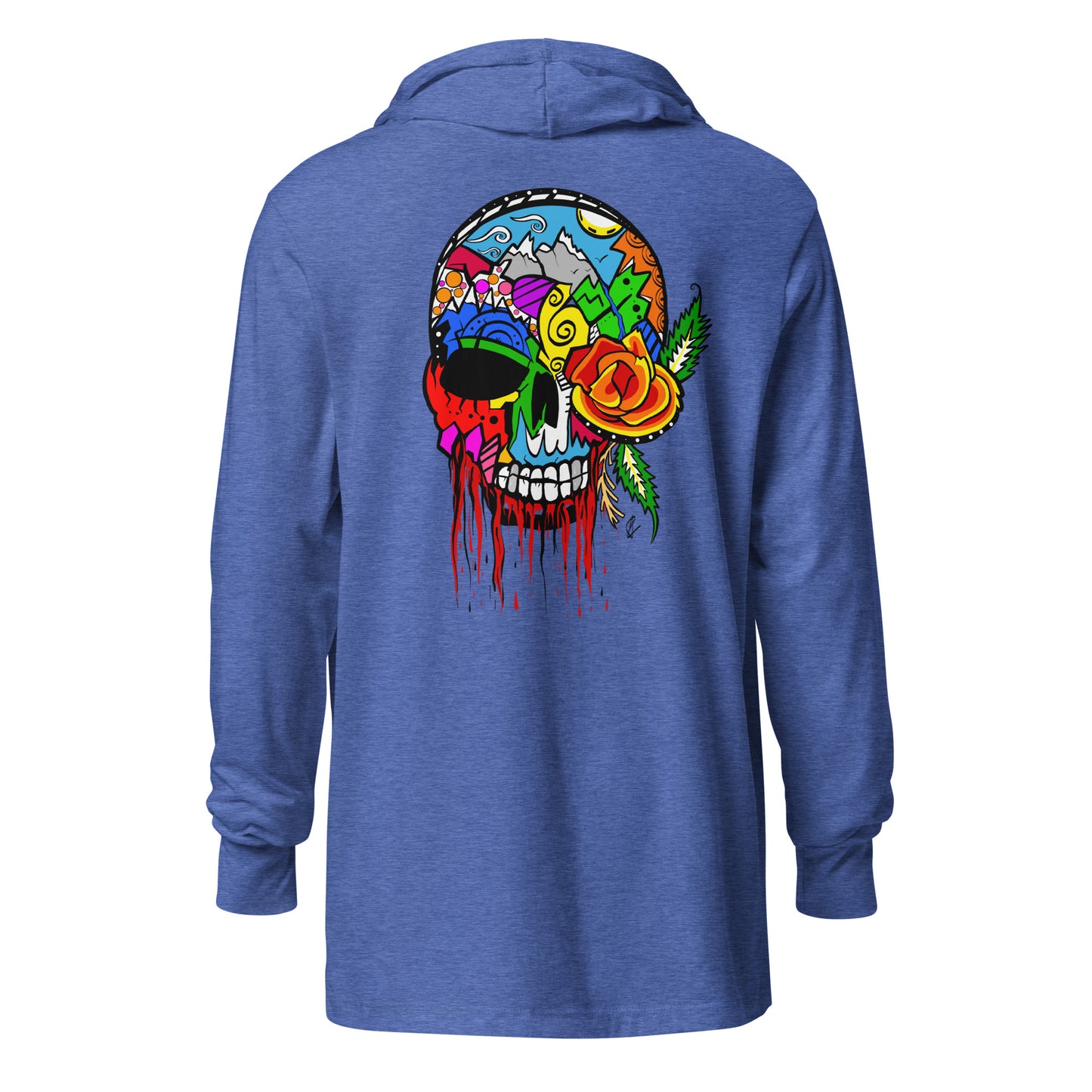Rose Skull - Hooded long-sleeve tee