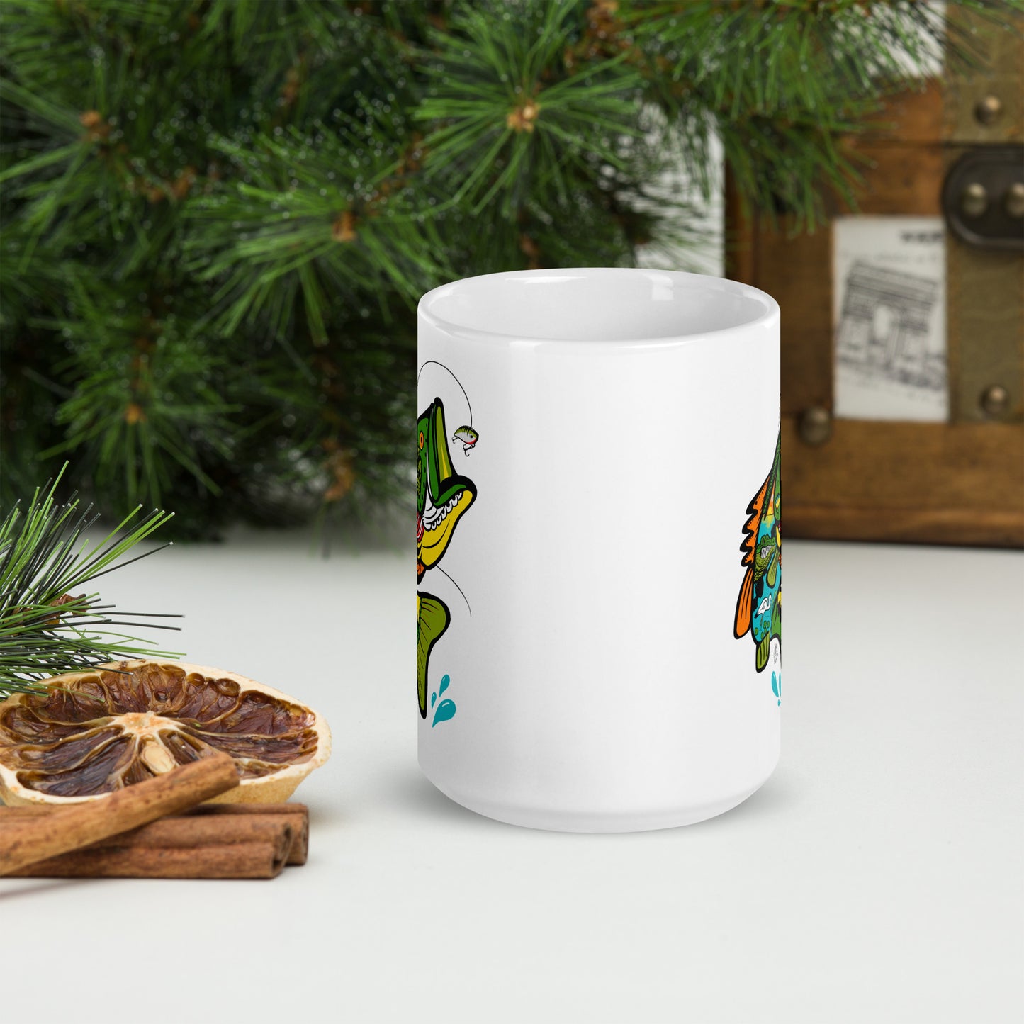 Bass - 15 oz White glossy mug