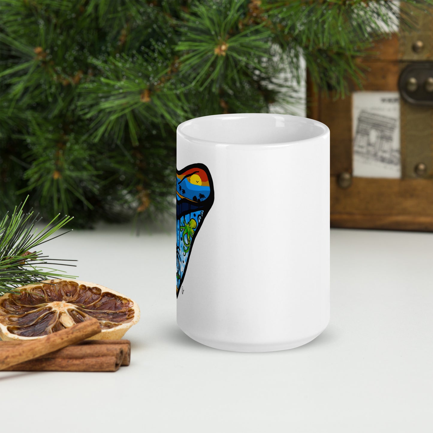 Shark Tooth - 15 oz White glossy mug