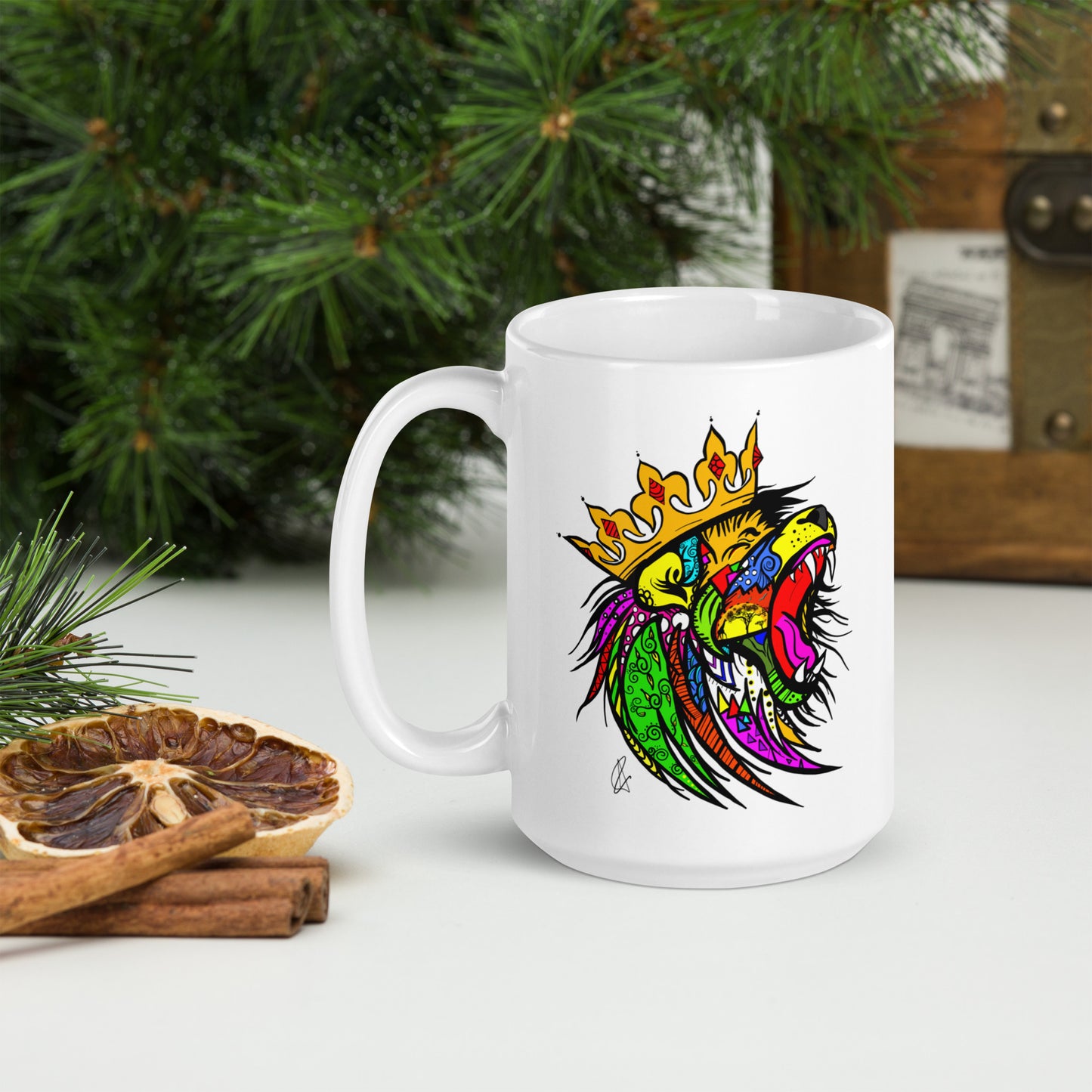 King Lion - 15 oz White glossy mug