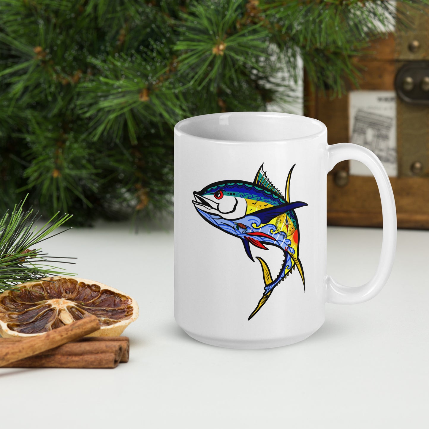 Mean Tuna - 15 oz White glossy mug