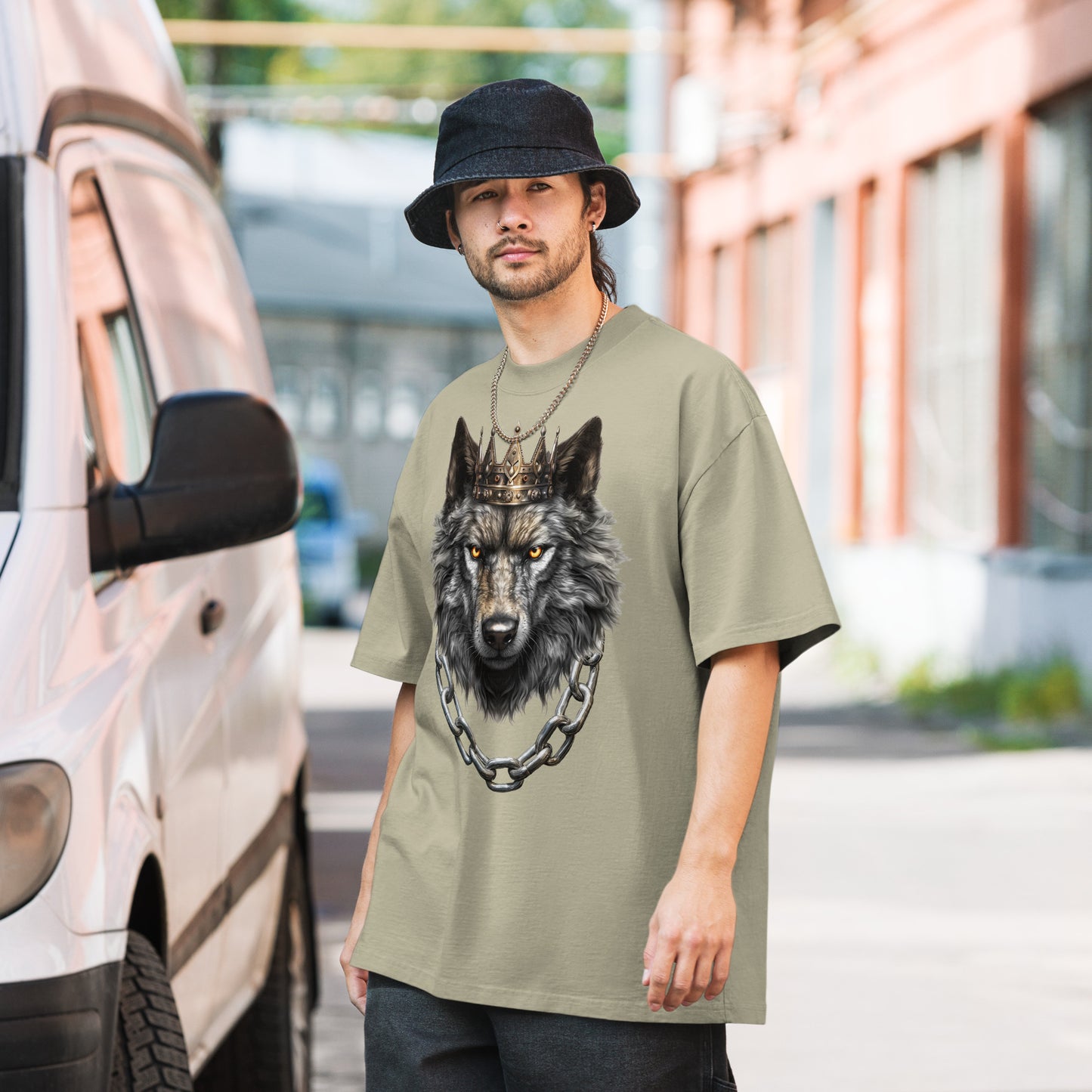 King Wolf - Oversized faded t-shirt