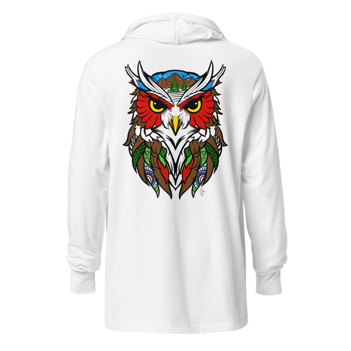 Owl - Hooded long-sleeve tee