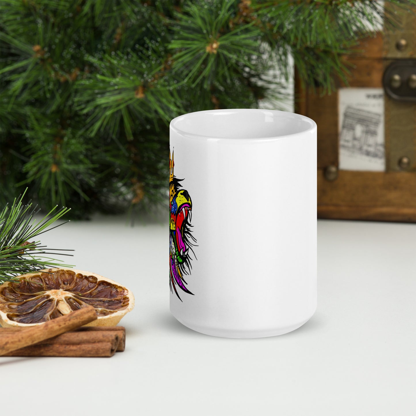 King Lion -  15 oz White glossy mug